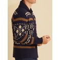 thumbnail image 4 of Fall Winter Men Zipper Sweaters Polyester Knitted Cardigan With Geometric Print Long Sleeve Jumpers Streetwear, 4 of 9