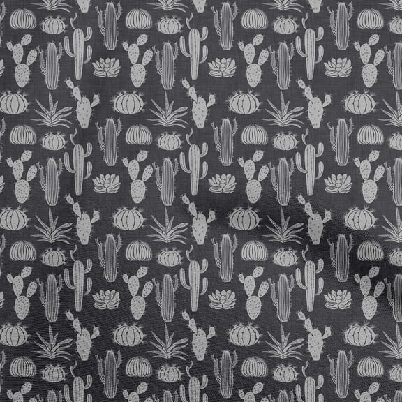 oneOone Polyester Spandex Black Fabric Cactus Sewing Fabric By The Yard Printed Diy Clothing Sewing Supplies 56 Inch Wide