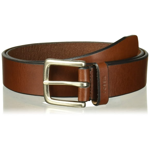 Cinturón vaquero casual de cuero Fossil para hombre, color marrón, talla 34