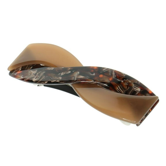 Large Barrette Hair Clip Fashions Rectangular Hair Ponytail Holder - Brown,