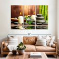 thumbnail image 2 of Elephant Stock Zen Bamboo Spa Wall Art - Horizontal Multi Panel Canvas - Living Room Wall Decor - Wellness Multi Panel - Brown And Green Decor - 65" x 42", 2 of 4