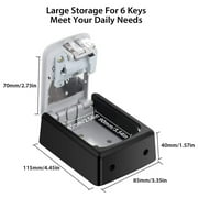 Velorien Key Lock Box Waterproof, Portable 4-Digit Combination Safe Lockbox with Removable Shackle, 5 Key Capacity Security Key Storage for Home Outdoor