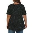 thumbnail image 4 of yillto Womens Plus Size Top Tunic Short Sleeve Blouse V Neck Sequin Shirts Causal Loose Outfits XL-5XL, 4 of 6