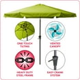 thumbnail image 3 of CorLiving 10ft Large Lime Green Round, Market Patio umbrella with Side Flaps and Round Fillable Base - Deck Umbrellas Outside, Table Umbrella Patio, Patio Table Umbrella, Outdoor Umbrellas Patio, 3 of 14