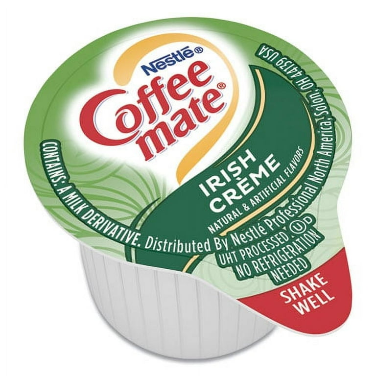Liquid Coffee Creamer, Irish Creme, 0.38 oz Mini Cups, 50/Box, 4 Boxes/Carton, 200 Total/Carton Liquid Coffee Creamer, Irish Creme, 0.38 oz Mini Cups, 50/Box, 4 Boxes/Carton, 200 Total/Carton