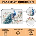 thumbnail image 5 of Peacock Flower Branch Placemats Set of 4 Linen Fabric Place Mats Heat Resistant Machine Washable Placemats Non-Slip Place Mat for Kitchen Dining Table, 5 of 5