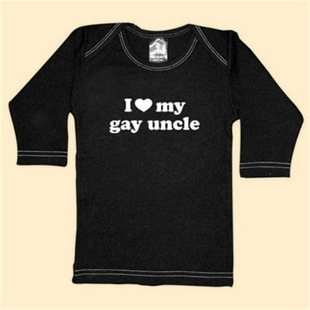 Rebel Ink Baby 399ls06 - I Heart My Gay Uncle - Black Long Sleeve T-Shirt - 0-6