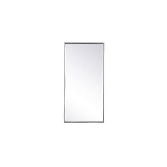 14 x 28 in. Metal Frame Rectangle Mirror, Silver