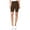 Brown, variant on Women's Plus Size Elastic High Waist Workout Running Active Solid Biker Shorts Pants
