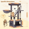thumbnail image 3 of Cat Tree, Cat Tower for Indoor Cats 38.5Inch=98CM, Suitable for Kittens, with Luxurious Cat Condo, with Adjustable Baskets and Luxurious Perch, Light Gray, 3 of 9