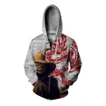 thumbnail image 4 of Sudadera con capucha de otoño para hombre, ropa Y2k, sudadera con capucha, sudaderas con cremallera, sudadera con estampado genial de espantapájaros para hombre, ropa, sudaderas para hombre, 4 of 5