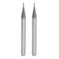 thumbnail image 1 of Uxcell 2 Pieces Ball Nose End Mills 0.5mm Radius Solid Carbide AlTiN Coated 2 Flutes HRC45 CNC Router Bits, 1 of 6