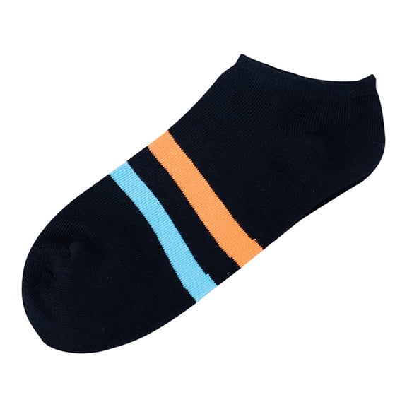 Baberdicy Socks 2Pair Unisex Mixed Color Comfortable Stockings Non Slip Stripe Short Stockings Mens Socks Black