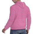 thumbnail image 6 of Lsque Pink Gingham Pattern Casual Men's Hoodie,Hooded Sweatshirt with Kangaroo Pocket,Pullover Hoodie-3X-Large, 6 of 7