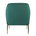 thumbnail image 6 of Velvet Upholstered Accent Chair Metal Legs Curved Backrest Lounge Home Armchair Bedroom Adult Green, 6 of 10