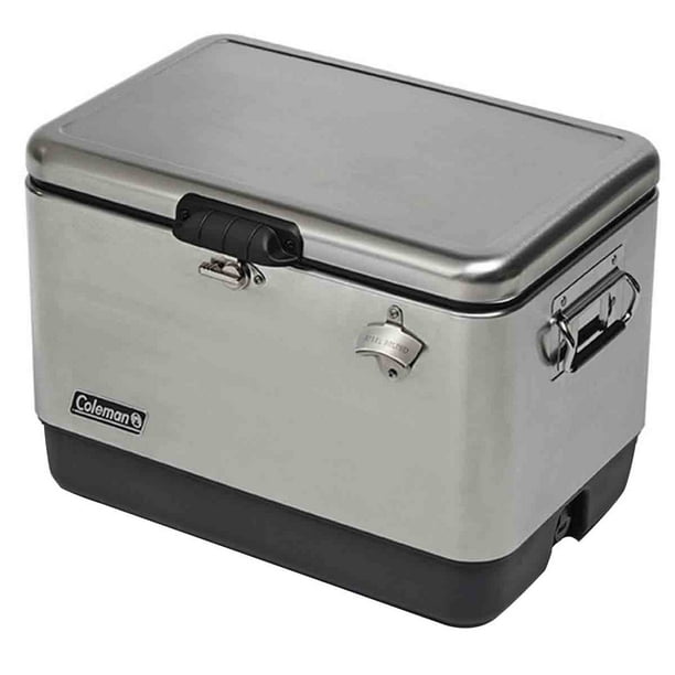 Hielera Metalica 54QT 85 Latas Destapador Playa 51l Coleman 3000006556