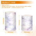 thumbnail image 3 of Flameless Candles Lights, Pack of two LED Lights, Dimmable LED Pillar Candles Battery Operated, Flames Remote Control Pink and Purple Marble Texture, 3 of 7