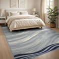 thumbnail image 3 of ODIKA 8'x10' Washable Area Rug Non-Shedding, Easy Care, Brushstroke Wave Motif Border Sage That Couch Costal Abstract Flowing Dynamic for King Size Bedroom Under Bed, Master Suite, 3 of 7