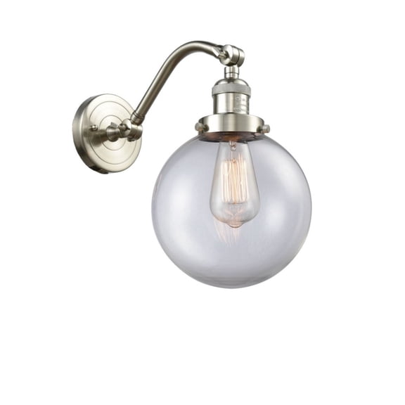 Innovations 1-LT Vintage LED Beacon 8" Sconce - Brushed Satin Nickel - 515-1W-SN-G202-8-LED