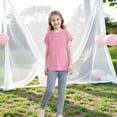 thumbnail image 5 of Lumtrix Girls Short Sleeve T Shirts Kids Crewneck Scallop Hem Soft Tunic Tops Dressy Casual Summer Tees 5-14 Years Pink 130, 5 of 5