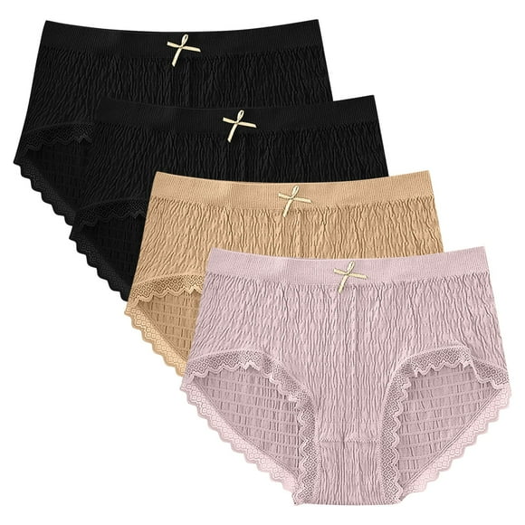 Customer Favorite,Women's Lace Briefs, Mid-rise Waist, Hip Lift, Comfortable Underwear, Breathable, Body Shaping, Seamless, For Workout, Fitness, Supportive, Seamless Undergarments Everyday Comfort