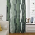 thumbnail image 6 of Green Ombre Sheer Curtains 54 Inches Long, Abstract Art Moire Ocean Waves Light Filering Curtains, Breathable Simi Curtain Privacy Drapes for Kitchen Bathroom Lightweight Small Window Treatment, 6 of 9