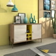 thumbnail image 2 of Joy 4-Bottle Wine Buffet Stand in Yellow and Off White, 2 of 9
