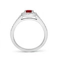 thumbnail image 2 of ANGARA Natural Classic Oval Ruby Halo Engagement Ring with Diamond Accents in 14K White Gold for Women (Size-6x4mm) | July Birthstone, Anniversary, Jewelry Gift for Women | Natural Ruby Ring, 2 of 11