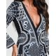 thumbnail image 5 of Vestido blazer Bella Barnett estampado con cuello en V profundo blanco perla, 5 of 6
