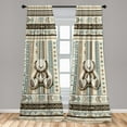 thumbnail image 3 of Ambesonne Southwestern Curtains 2 Panel Set, Vintage Ethnic Bear, Pair of - 28" x 63", Blue Grey Ivory Tan, 3 of 4