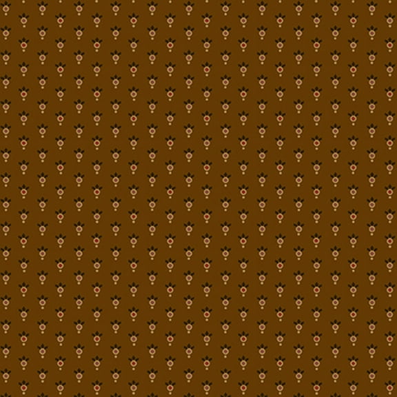 Henry Glass Chocolate Covered Cherries Ditsy Geometric Chestnut Cotton Fabric By Yard