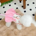 thumbnail image 4 of HQREA Floral Print Dog Dress with D-Ring Breathable Cotton Puppy Sundress Pet Outfit Summer Clothes for Small Dogs Cats, 4 of 6