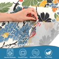 thumbnail image 3 of Yayeee Kitchen Curtains Tier Pair Light Filtering 27"x24" Rod Pocket Short Cafe Window Panel, Black Flowers Pattern, 3 of 7