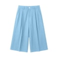 thumbnail image 4 of Capri Pants for Women Pleated Business Casual Work Trousers High Waisted Relaxed Fit Dressy Capris with Pockets, 4 of 7