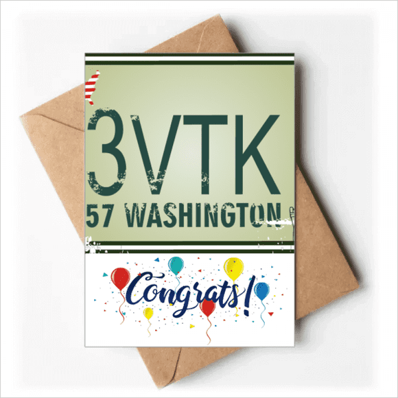 American USA Car Number Pattern Wedding Cards Congratulations Greeting Envelopes