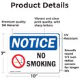 thumbnail image 2 of (2 Pack) No Smoking OSHA Notice Sign 10 Inch X 7 Inch Vinyl Label Decal Sticker Weather Resistant, UV Protected for Workplace, Business, and Construction Site, Made in the USA, 2 of 7
