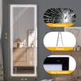 thumbnail image 6 of Full Body Mirror, Aluminum Alloy Floor Mirror, with LED Adjustable Light, Arched Floor Mirror, for Home, Office, Clothing Store, 63"X 20", Dimond White, 6 of 6