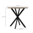 thumbnail image 2 of 31.5 Inch Round Dining Table, Small Circle Kitchen Table with Metal Black Legs for 2-4 People, Modern Dining Room Table for Dining Room/Living Room/Parlor, Brown (Only Table), 2 of 6