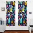 thumbnail image 2 of Robots Aliens Blackout Curtain Panels 63x55in Drapes Privacy Assured for Living room Bedroom Bathroom 2 panels set, 2 of 5