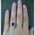 thumbnail image 6 of HeartsAndYou 2ct Natural Blue Sapphire Engagement Ring 100% 14k SOLID White Gold Three Stone, 6 of 9