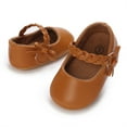 thumbnail image 3 of nvzhuang Baby Girls Shoes, Soft Sole PU Leather Bow Crib Shoes Non-slip Flats Toddler Shoes, 3 of 8