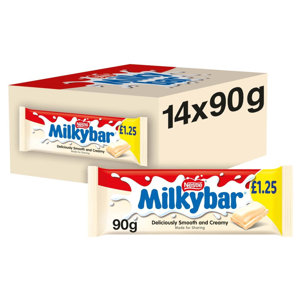 Milkybar White Chocolate Sharing Bar 90g (pack of 14)