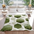 thumbnail image 5 of Sage Green Gold Geometric Throw Blankets, Modern Abstract Hexagon Pattern Soft Fleece Blanket Decorative for Home Sofa Couch Chair Living Bedroom, 60x80 inches,, 5 of 9