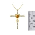 thumbnail image 4 of RYLOS Matching Jewelry Yellow Gold Plated Silver Claddagh Ring & Cross Necklace. Heart Gemstone & Diamonds, 6MM Tiger Eye November Birthstone; Size 6, 4 of 9