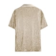 thumbnail image 5 of Tisuna Mens Sequin Shirts Short Sleeve Button Down Fashion Summer T-Shirts Mens Classic Collared Casual Shirts For Festival Party Beige Size L, 5 of 8