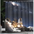 thumbnail image 4 of Ambesonne Galaxy Shower Curtain, Galaxy Solar Adventure, 69"Wx84"L, Blue White, 4 of 5