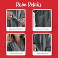 thumbnail image 6 of RIVERSIDE 100% Cotton Terry Bathrobe for Men & Women, Absorbent Spa Robe with Shawl Collar, Belt & Pockets - Gray, 6 of 9