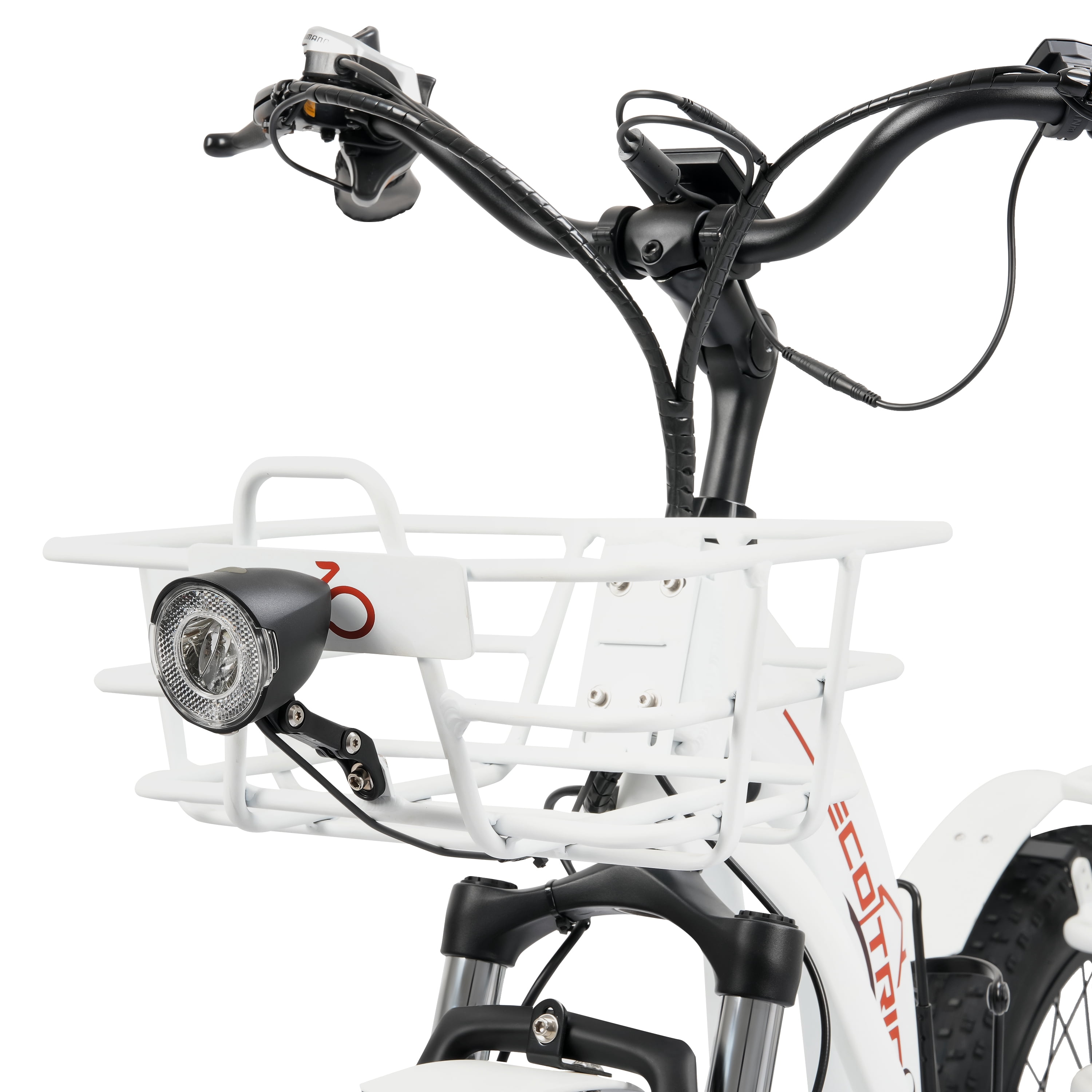 ECOTRIC 22.4AH Electric Tricycle Fat Tire for Adults with Basket, 750W 48V Battery, 3 Wheel Step-Thru E-trike White
