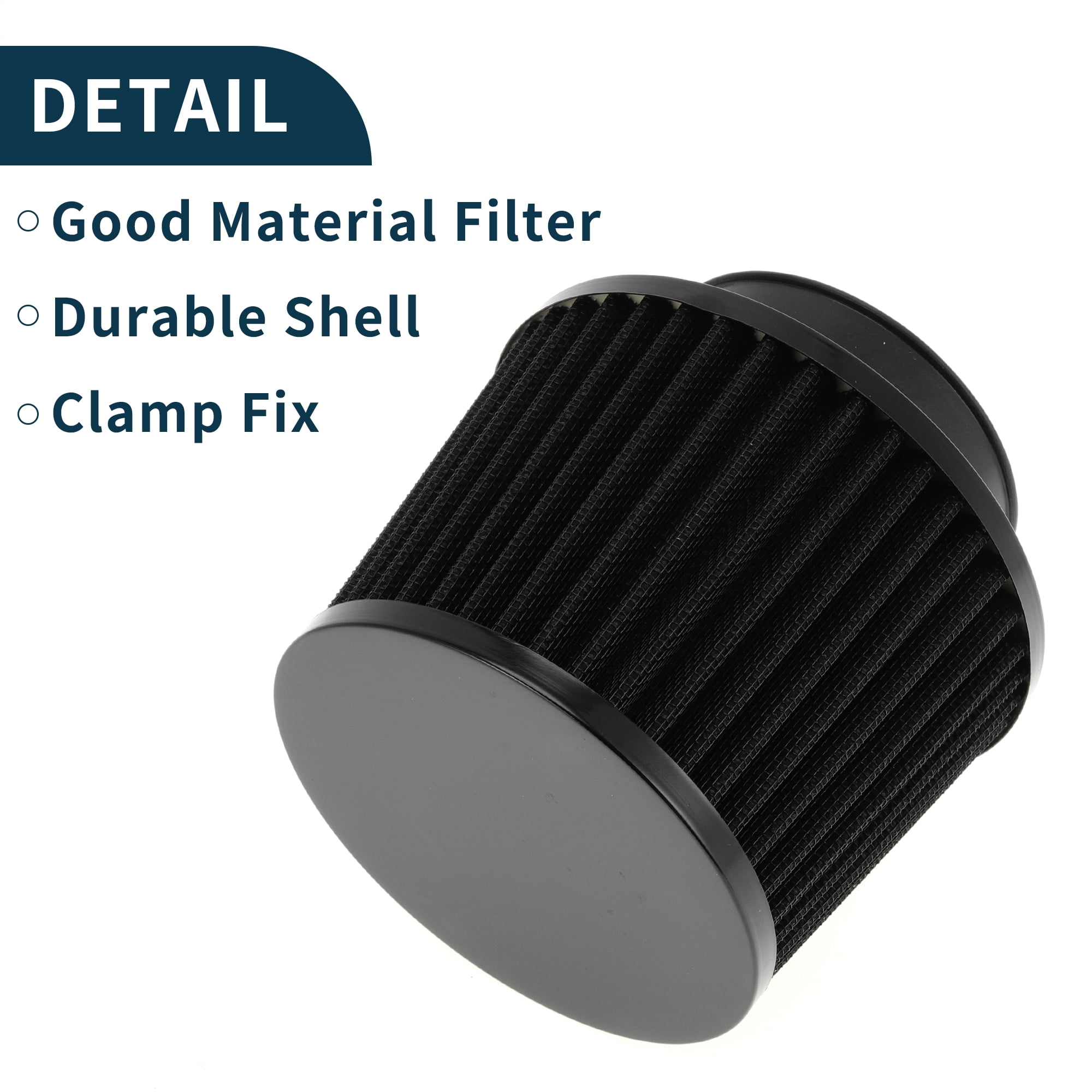 Unique Bargains Engine Air Filter 76mm High Flow Clamp-On Cold Air Intake Filter for Car