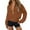 Brown, variant on ManxiVoo Womens Cropped Half Zip Hoodie Athletic Long Sleeve Pullover Workout Top with Hood L Size Black